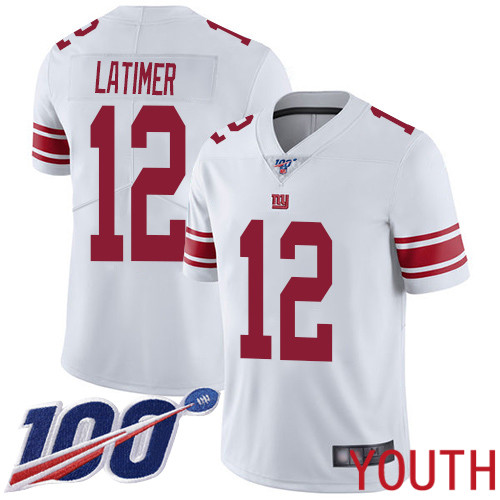 Youth New York Giants #12 Cody Latimer White Vapor Untouchable Limited Player 100th Season Football NFL Jersey